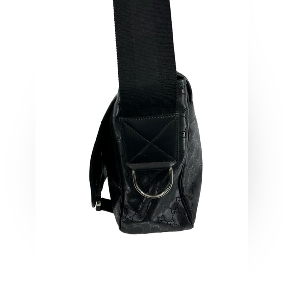GUCCI 270794 black Imprime Mamas Diaper Bag messenger logo flap Authenticated - Picture 7 of 16